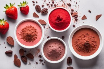 anti-aging super food, strawberry powder, cocoa power, etc.